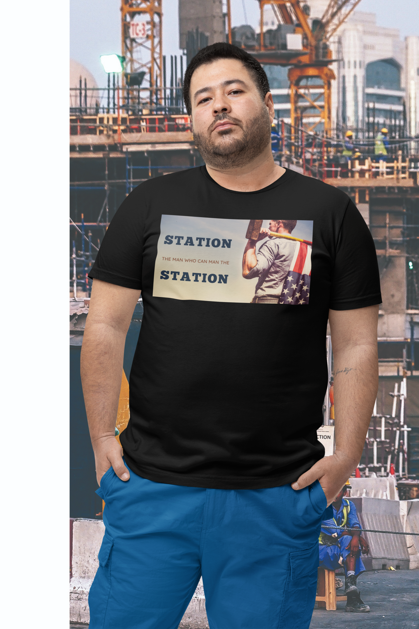 Station The Man Who Can Man The Station - Unisex Jersey Short Sleeve Tee