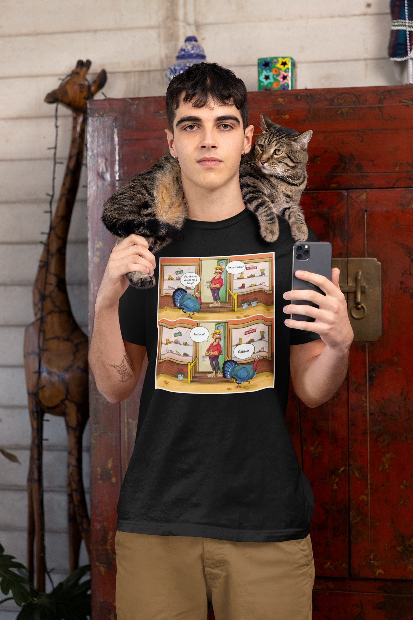 Cobbler Meets Gobbler - Unisex Jersey Short Sleeve Tee