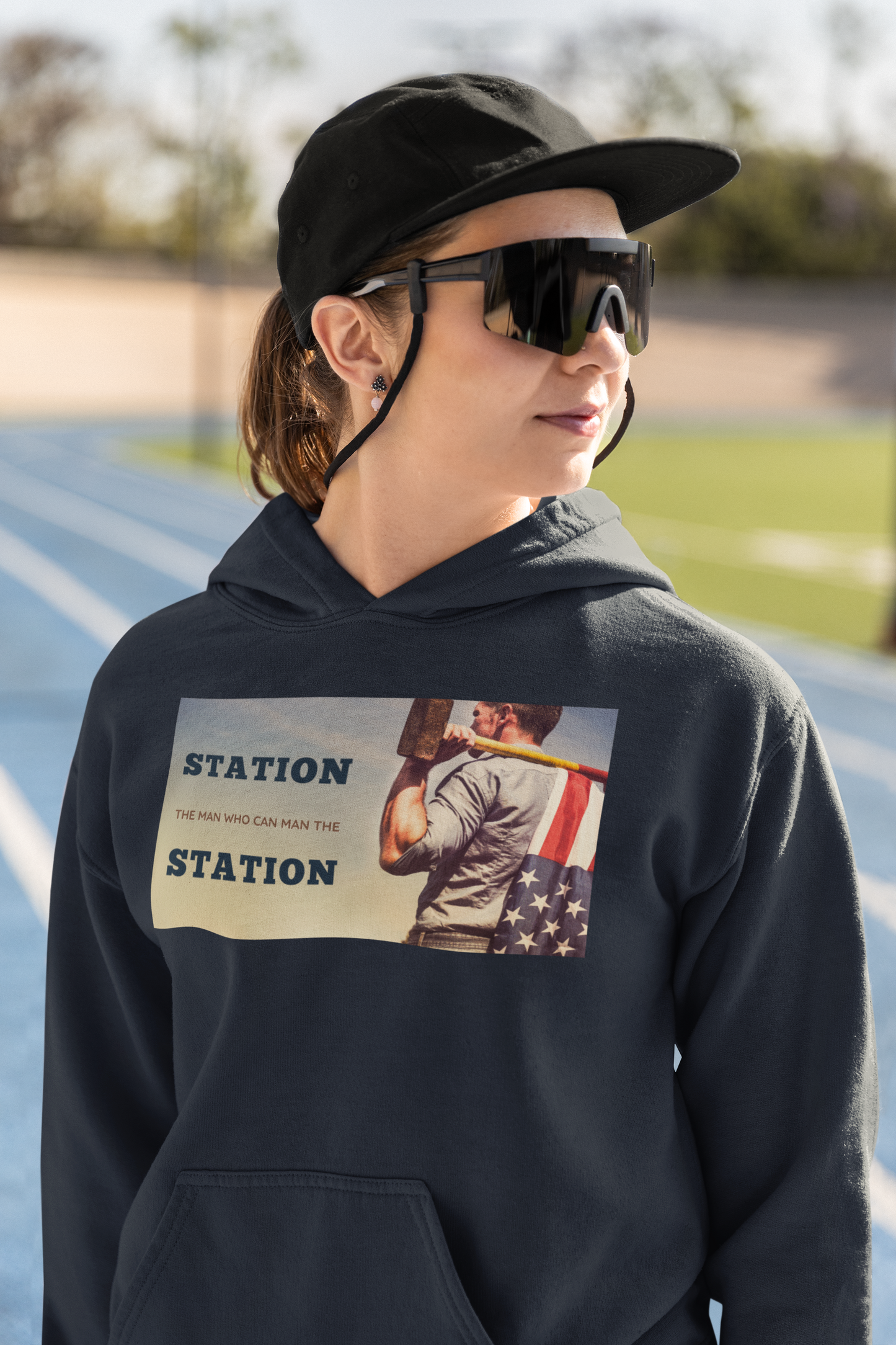 Station The Man Who Can Man The Station - Unisex Heavy Blend™ Hooded Sweatshirt