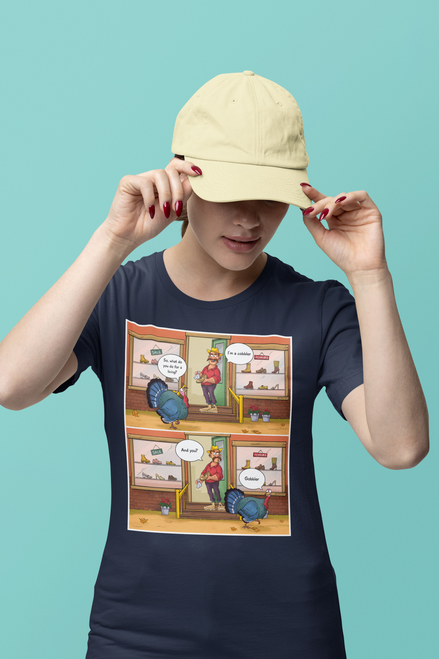 Cobbler Meets Gobbler - Unisex Jersey Short Sleeve Tee