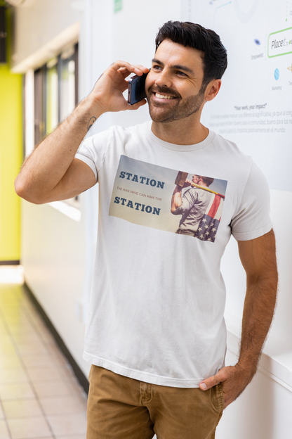 Station The Man Who Can Man The Station - Unisex Jersey Short Sleeve Tee